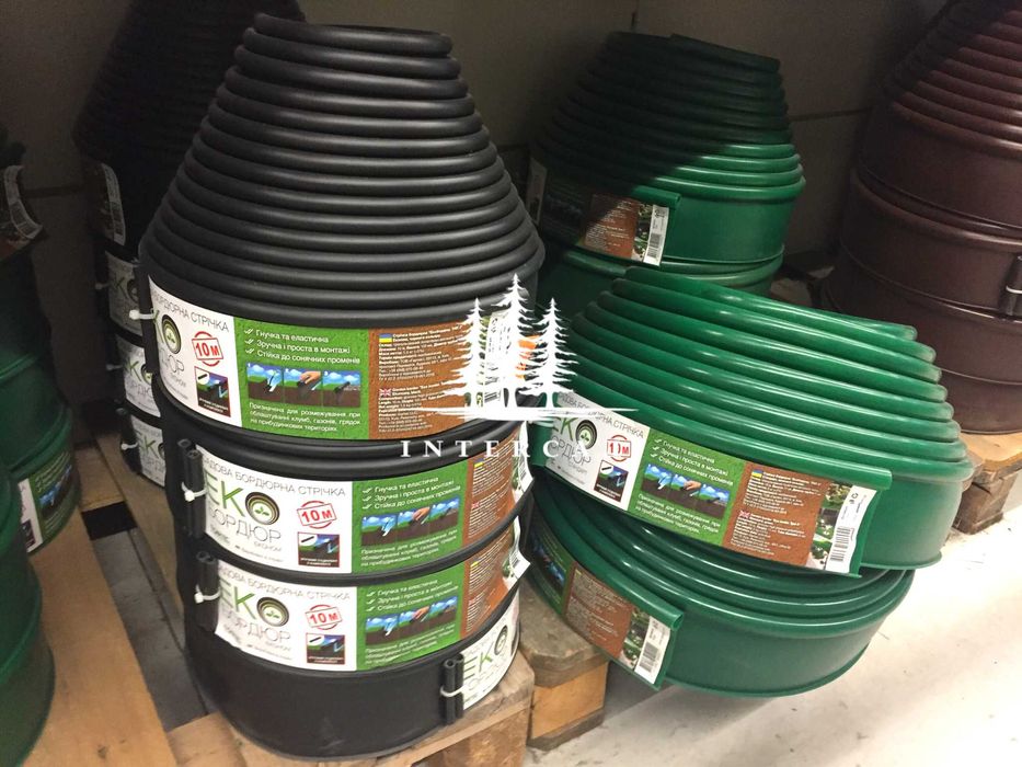 Бордюрная лента 20м*10см Садовый бордюр Екобордюр