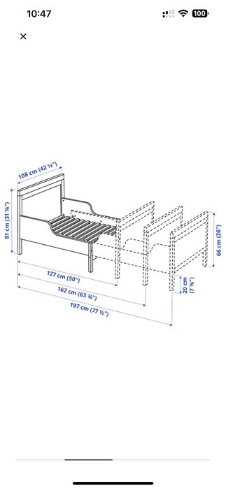Дитяче ліжко IKEA SUNDVIK з матрацом