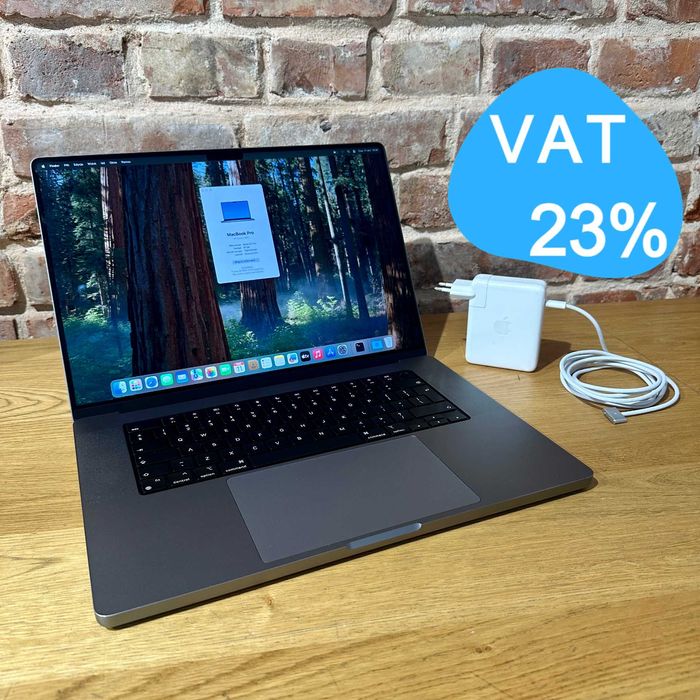  Apple MacBook Pro 16" 2021 Space Gray M1 Pro 16GB 512GB FV 23%