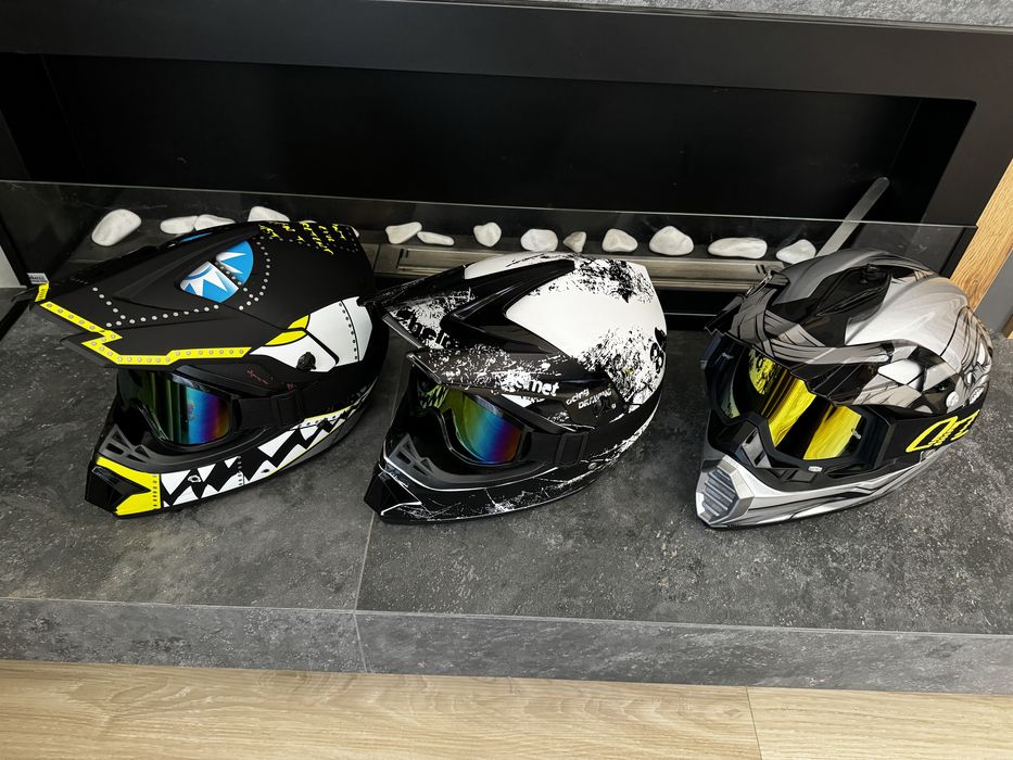 Кроссовый шлем с очками мото шлем ендуро