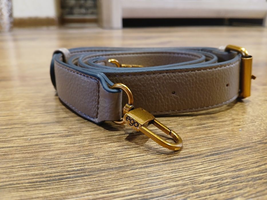 Pasek do torebki EGO beżowy, kawa z mlekiem