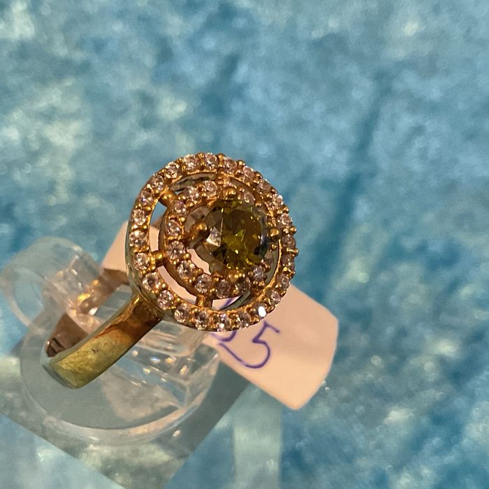 Anel prata banhado a ouro tam 21 mm