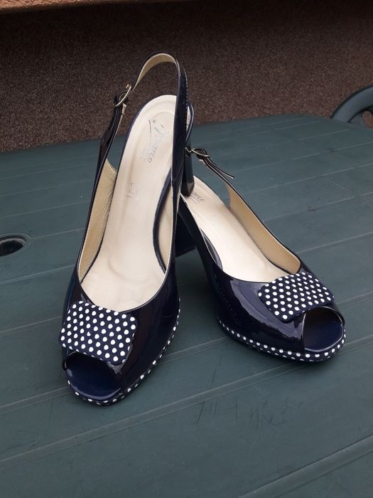 Buty granatowe eleganckie bez pięt i palcy