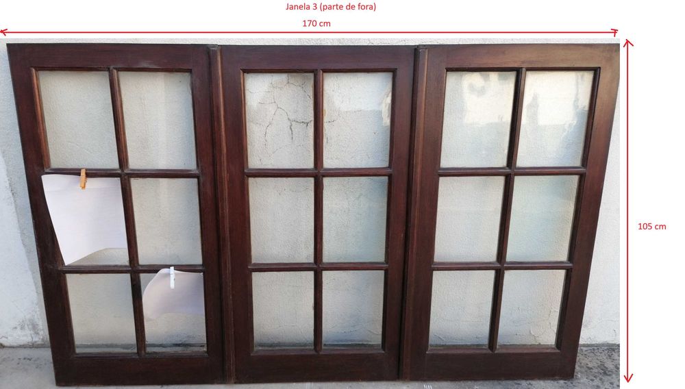 Janelas de madeira - 4 para venda + 1 de oferta