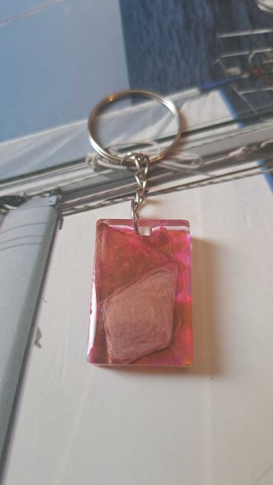 Handmade Breloczek prostokąt czerwień