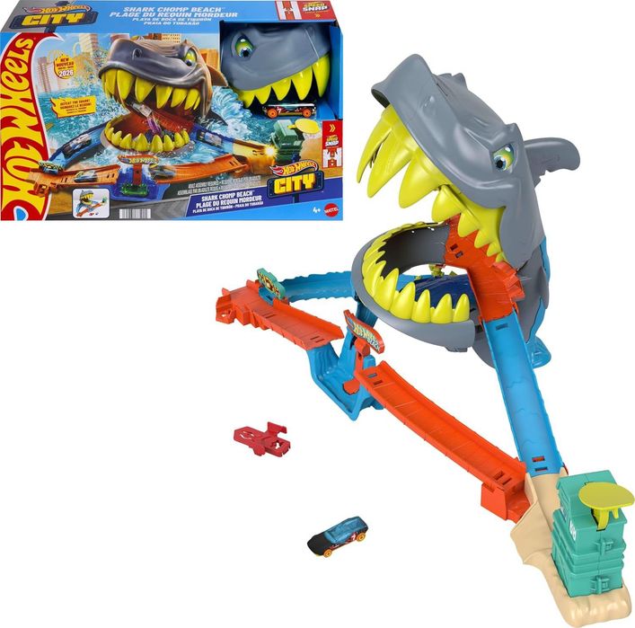 Трек Hot Wheels City Shark Chomp Beach