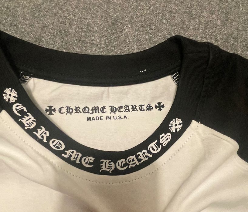 Chrome Hearts Manga Comprida Preta/Branca- Tamanho M