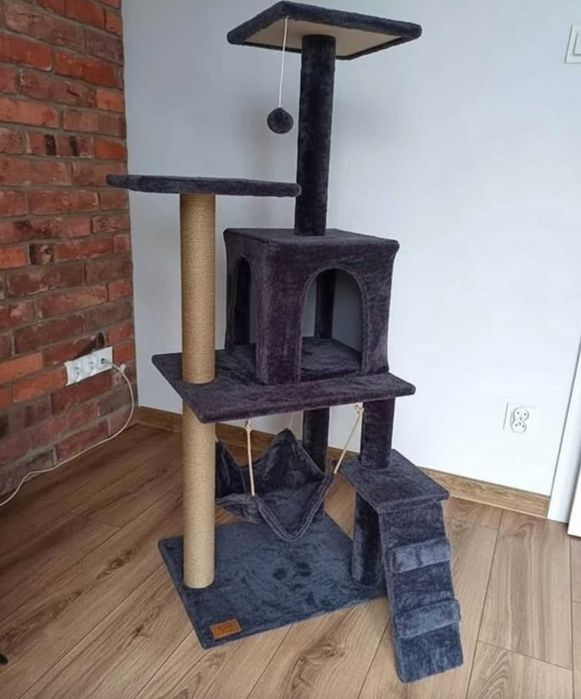 Drapak dla Kota z Legowiskiem Hamakiem i Domkiem Stabilny i Solidny