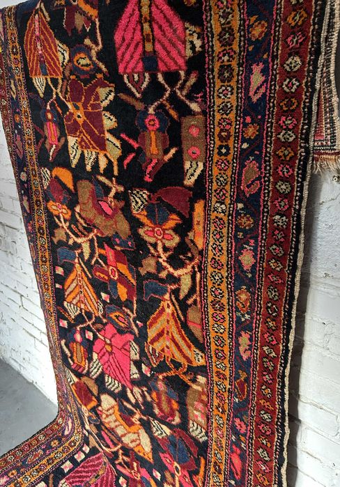 Piękny wełniany dywan chodnik vintage design lata 70 130x360 cm
