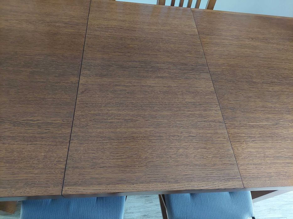 Stol rozkladany debowy fornirowany  + 6 krzesel