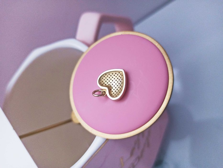 Zawieszka srebrna Lovely serce pozłacane PREZENT dla Żony/Córki/Mamy