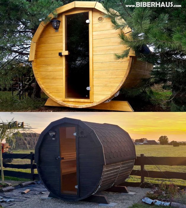 SAUNA Ogrodowa 200 cm + GRATIS Beczka / Wiata + Akcesoria