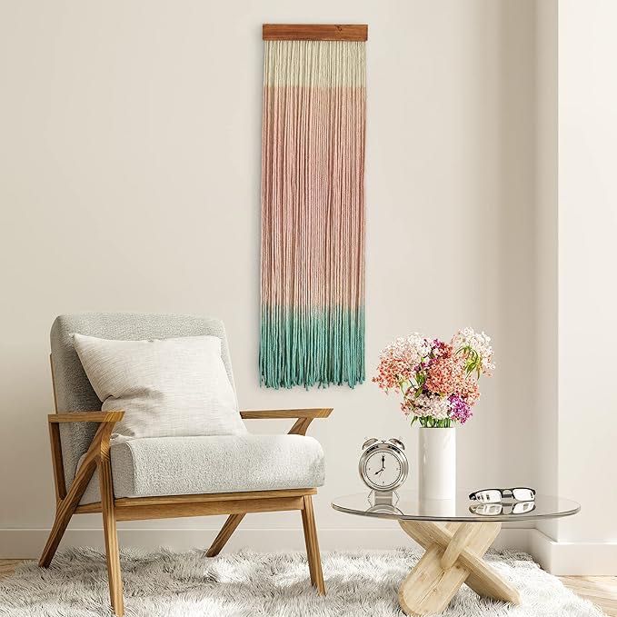 Le Moo Makrama duża barwiona 30 x 100 cm Boho Gobelin