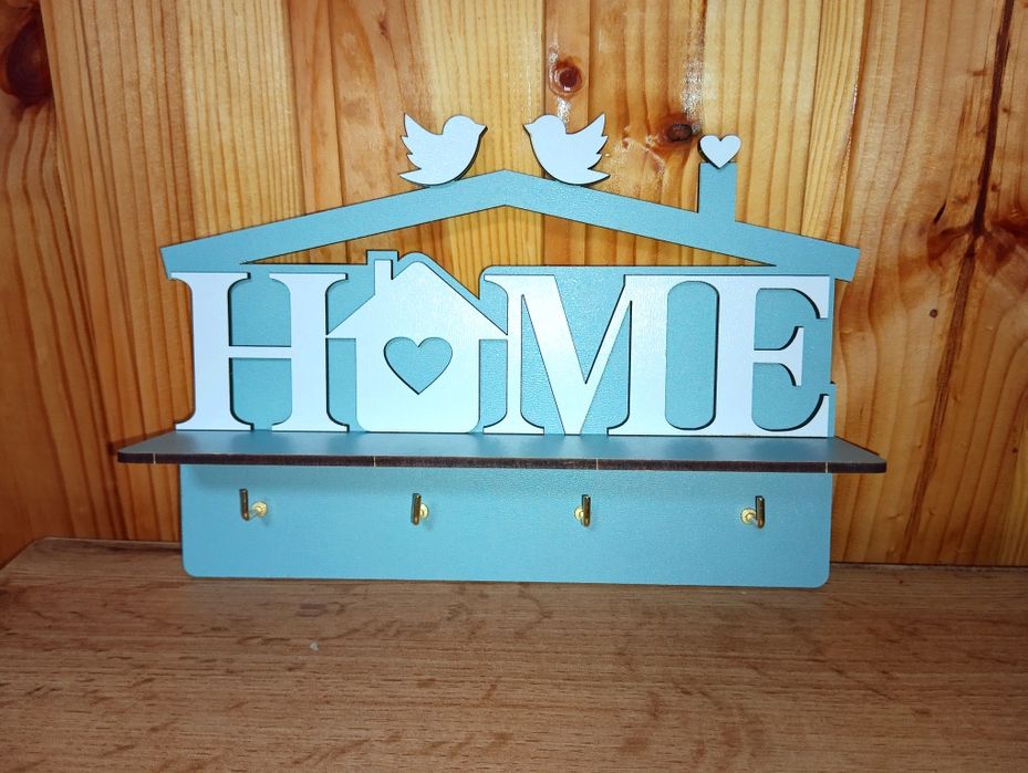 Ключниця дерев'яна ручної роботи,вішак для ключів,полка Home,на стіну