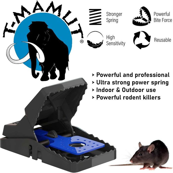 T-MAMUT Pułapka na Duże Myszy Szczury 4 sz. Profesjonalna Bardzo Mocna