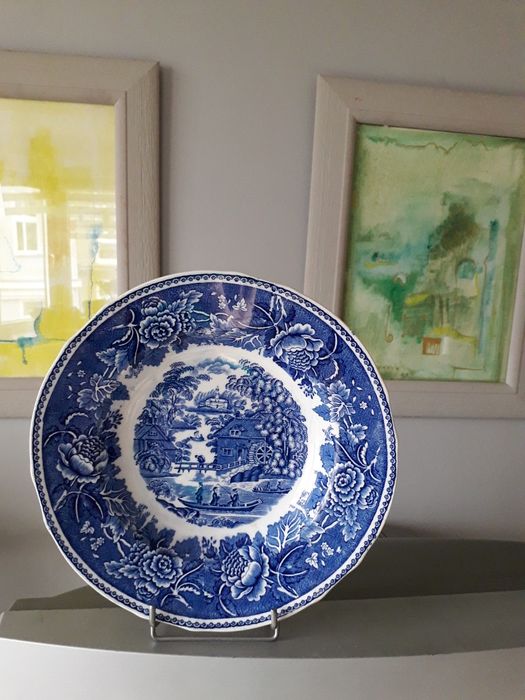 Talerze Arabia Finlandia retro vintage x2 niebieski