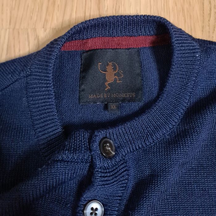 Made by Monkeys męski sweter XL granatowy wełna