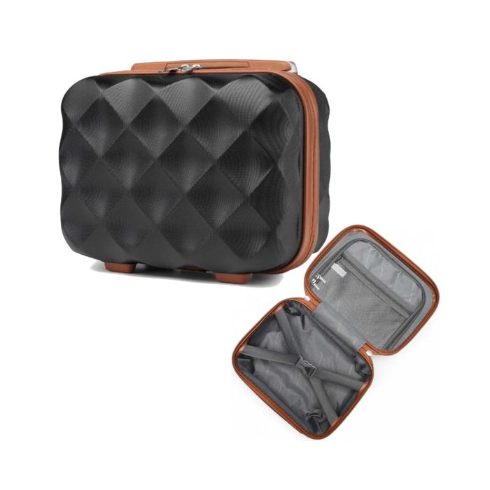 Kosmetyczka BRITISH TRAVELLER Kuferek Pasek Mocujący Czarny 31x25x17