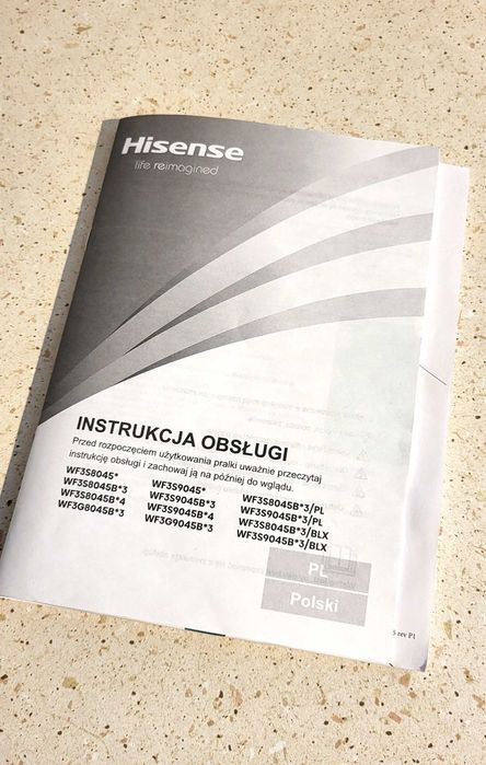 Pralka HISENSE 10,5 kg, 1400obr, para, aplikacja, stan idealny