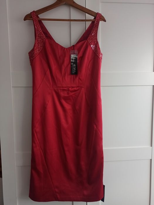 Debenhams Julien by Macdonald  nowa czerwono/malinowa Sylwester piękna