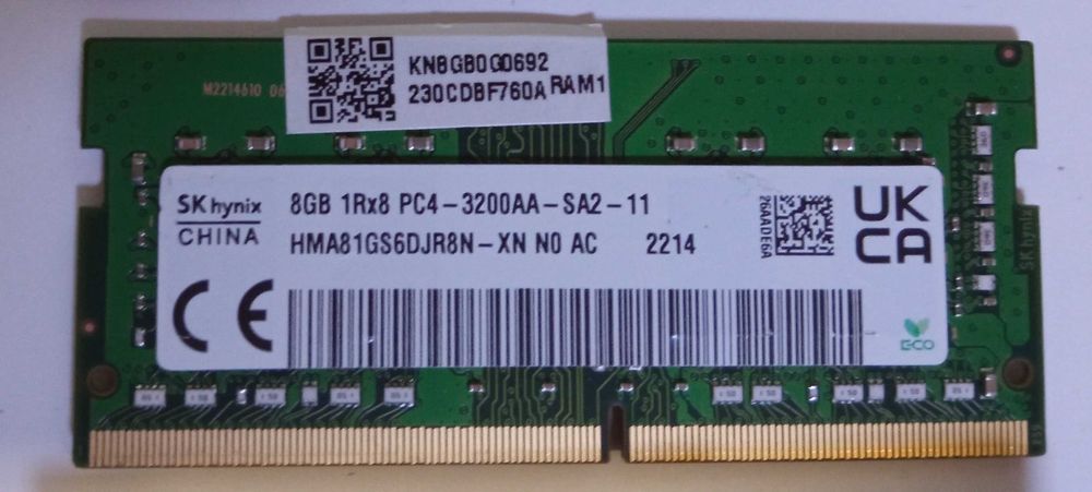Оперативна пам'ять ноутбучна DDR4 8Gb 2133/2400/2666/3200
