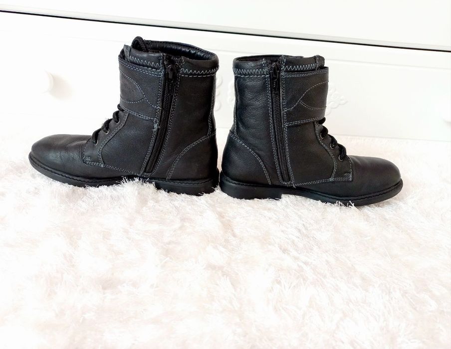 Демісезонні ботинки чоботи сапоги натуральна шкіра чорні для дівчинки