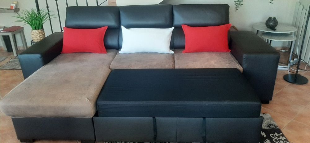 Sofá de 3 lugares, cama