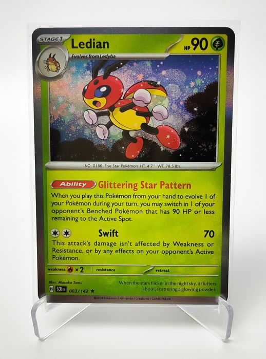 Ledian 003/142 holo karta pokemon Stellar Crown