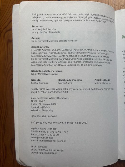 Sprzedam podręcznik do religii klasa 7 szkoła podstawowa