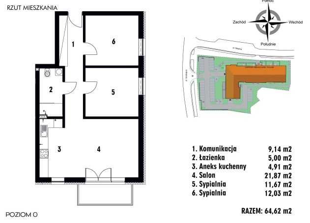 Poczuj się jak u siebie - 3 pokojowe mieszkanie z miejscem garażowym