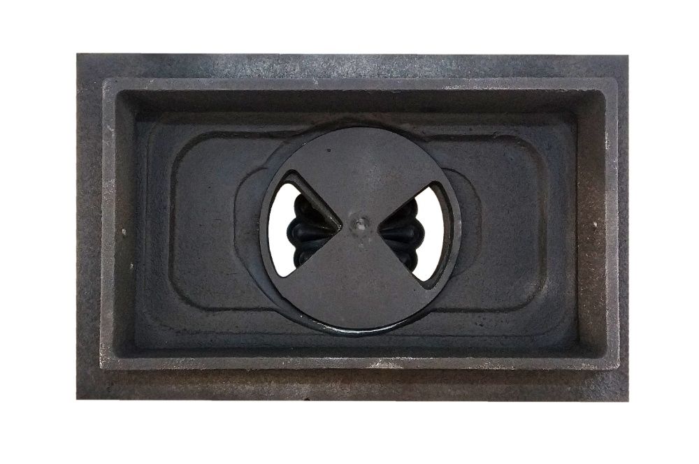 Чугунная дверца для печи со стеклом  и регулировкой подачи воздуха