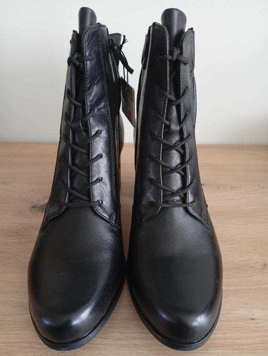 Tamaris botki skórzane rozmiar 42! wkładka 27 cm NOWE skóra