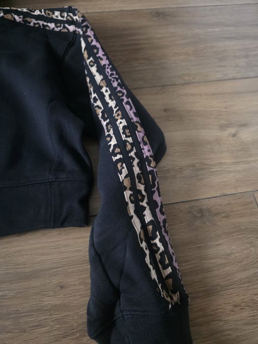 Bluza Adidas Originals Plus Cropped Hoodie With Leopard Print Stripes