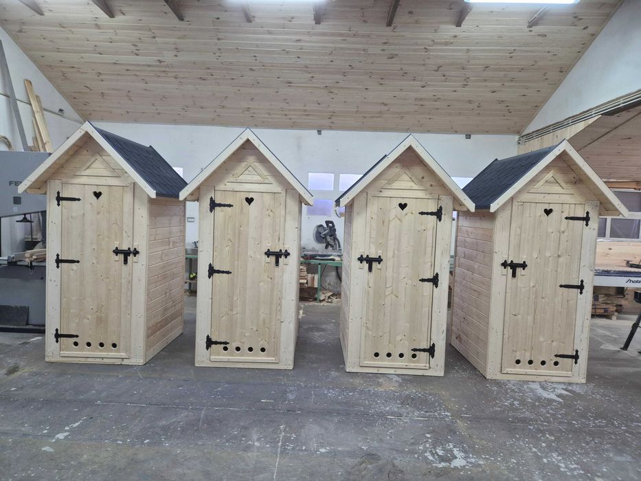 Toaleta drewniana PREMIUM solidna, duża, ogrodowa, świerk skandynawski