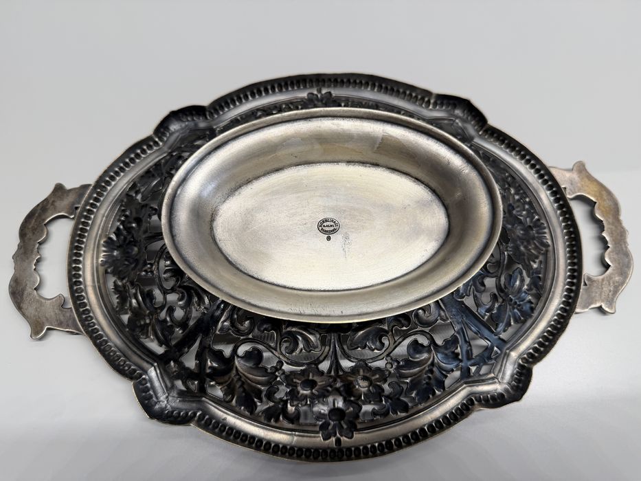 Piękna ażurowa patera Norblin & Co – Warszawa, Plater, Secesja