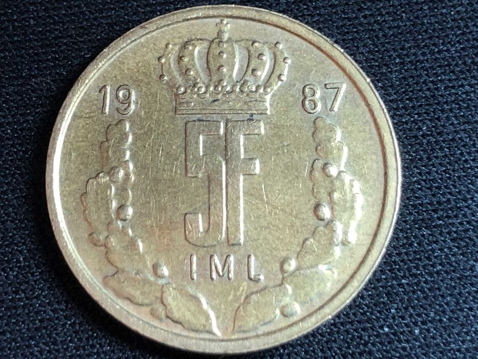 Luxemburgo 1987 - 5 Francs Aluminio
