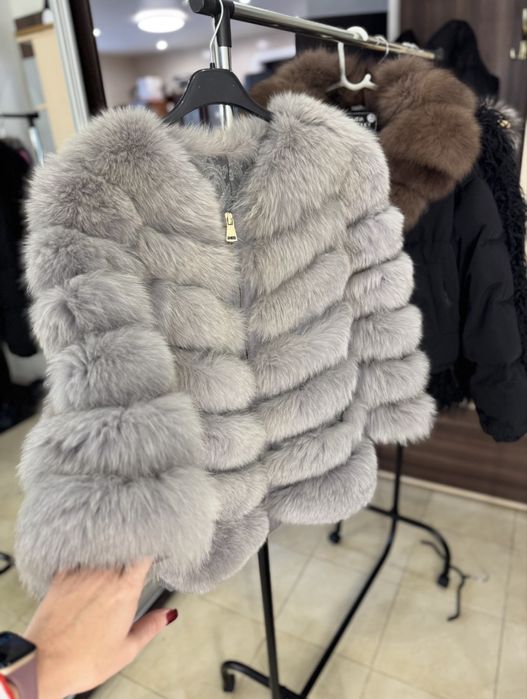 Меховая шубка писец трансформер песцовая желет шубка песец желетка