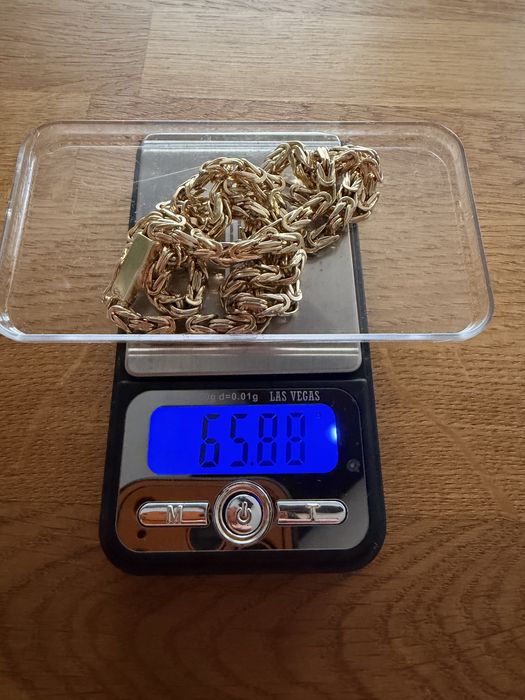 Łańcuszek złoty pr. 585 14K splot  królewski pełny