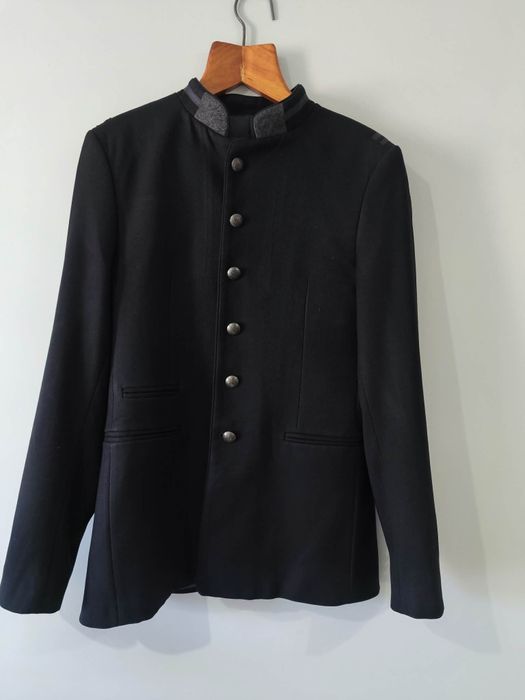 Піджак-шинель Чоловічий піджак Zara Man, чорний, комір-стійка