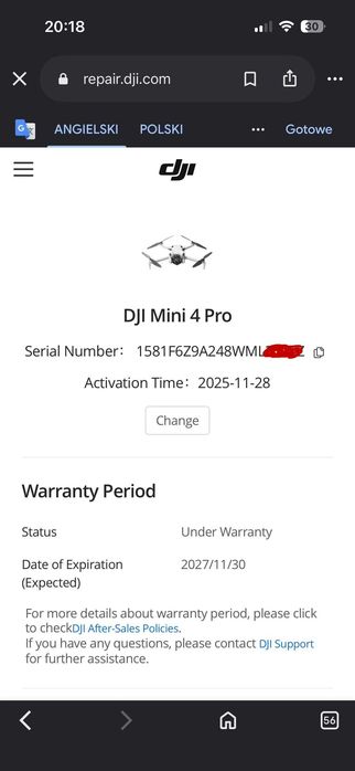DJI Mini 4 pro Rc 2 Gwarancja 2 baterie