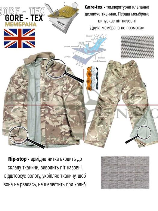 Костюм штани, куртка МТР, мультикам gore-tex, Англія, оригінал