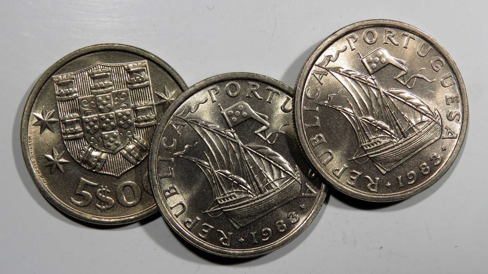 Moedas Republica - 5$ 1975, 76 77 79 80 81 82 83 84 85 e 1986 - NOVAS DE ROLO - Só 1€ cada