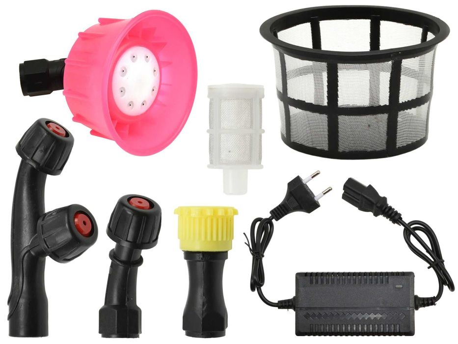 Opryskiwacz akumulatorowy plecakowy 16L 8Ah 12V + 4 DYSZE ZESTAW