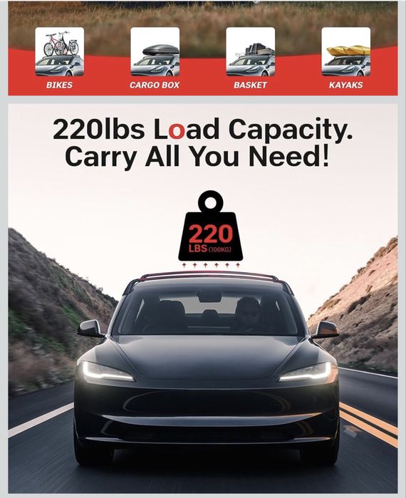 Barras tejadilho novas TESLA Y