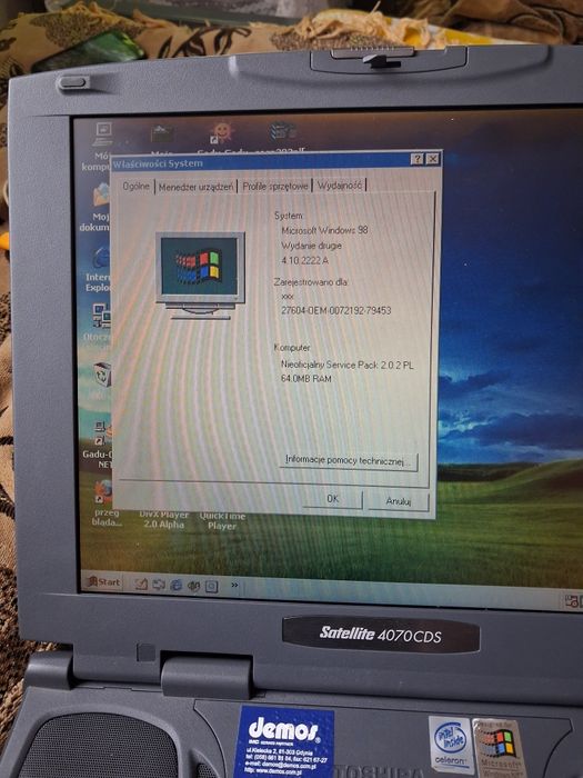 Laptop retro Toshiba