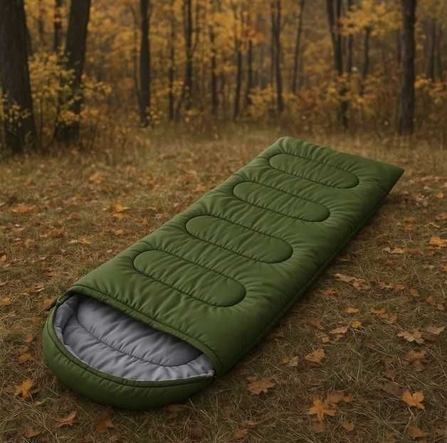 Походный спальный мешок с капюшоном! СПАЛЬНИК армейский. Камуфляж.