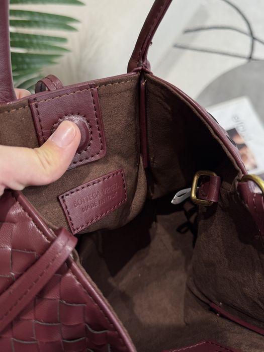 Сумка Bottega Veneta Small Pinacoteca бургунді, чорна