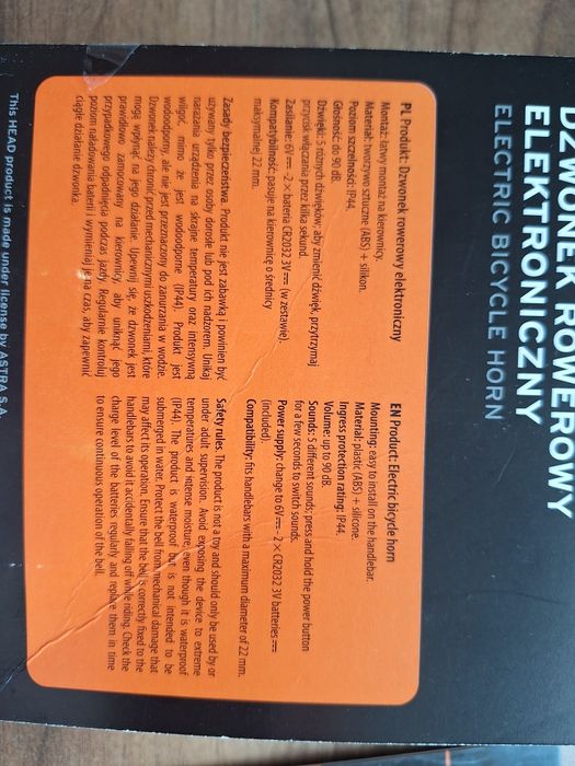 Elektroniczny dzwonek rowerowy