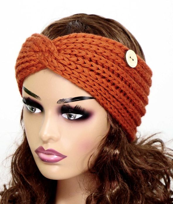 LaMel Opaska na głowę uszy Merino Akryl handmade obw.50-54cm