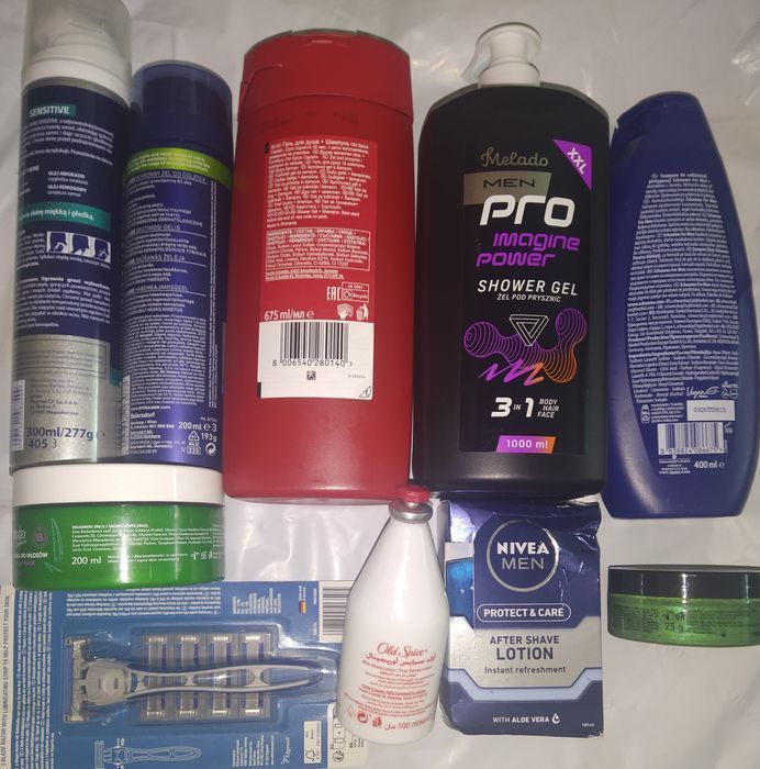 Zestaw kosmetyków dla niego męskie old spice Nivea schauma żel Wilkins